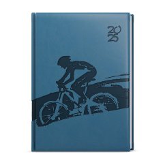 Denní diář - David - Vivella s ražbou - A5 - petrolejová - Kolo - 2025, 14,3 × 20,5 cm