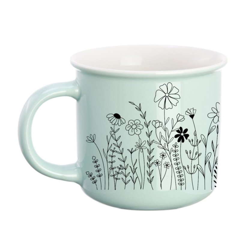 Hrnek - barevný - květiny